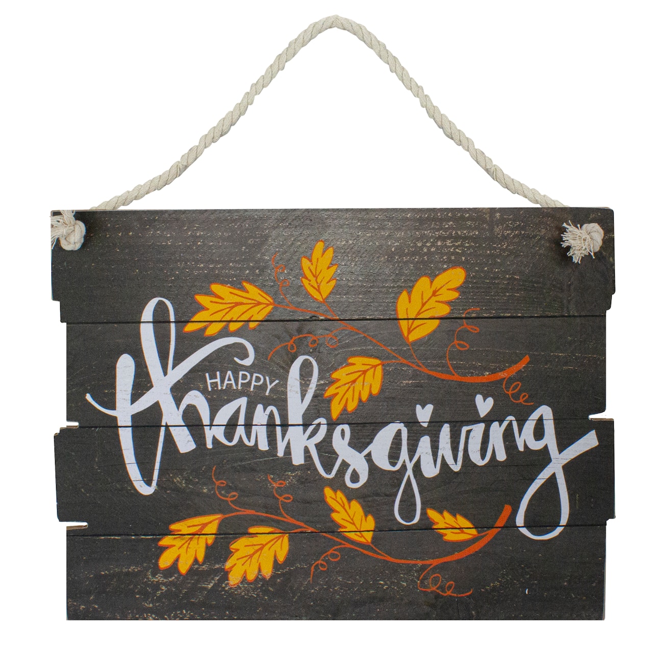 15" Wooden Happy Thanksgiving Hanging Wall Sign